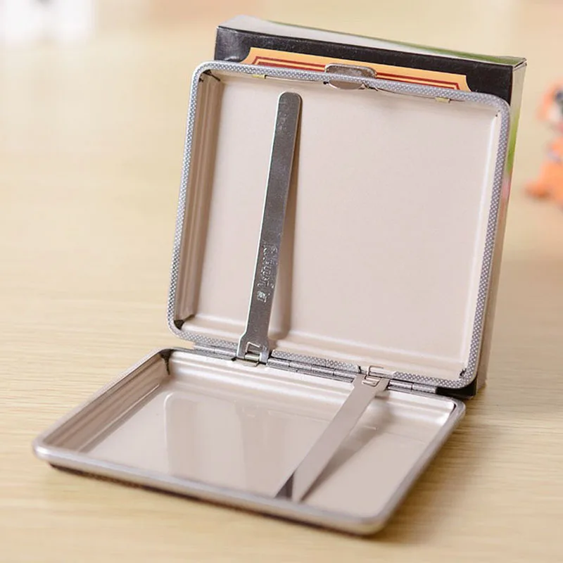 Ретро Кожаный и металлический футляр для сигарет Чехол держатель алюминиевый