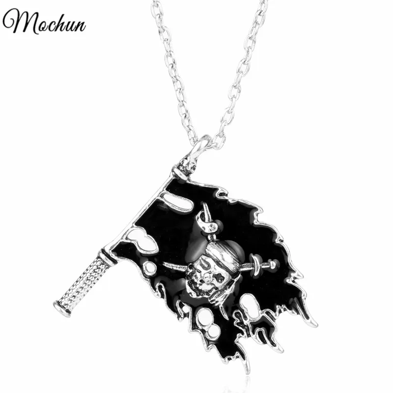 MQCHUN новинка 2017 года модное ожерелье из черной эмали с изображением пиратов