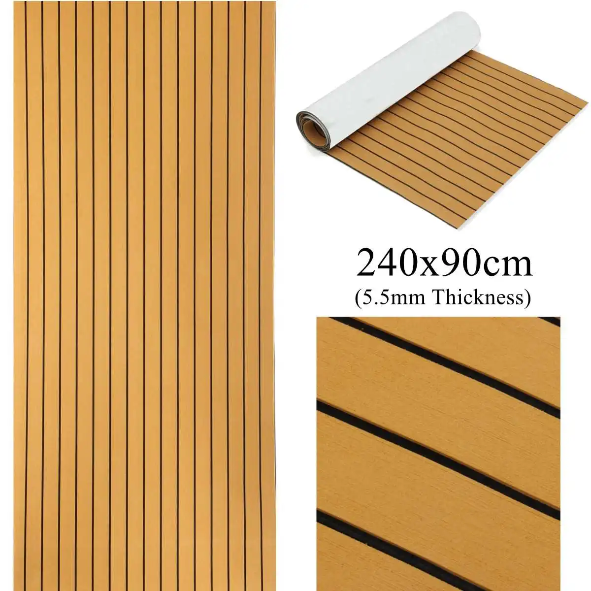

2400x900x5.5mm Self-Adhesive EVA Foam Boat Marine Boat Flooring Faux Boat Teak Decking Sheet Accessories Marine Boat Decor Mat