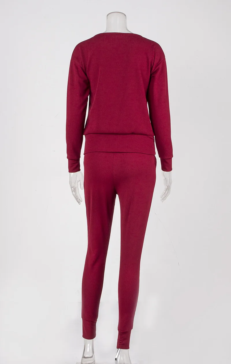 U-SWEAR Cotton Knitted Tracksuit Women Two Piece Set Top and Pants Casual Sweater Sets 2021 Autumn Winter Outfit Women's Suit |