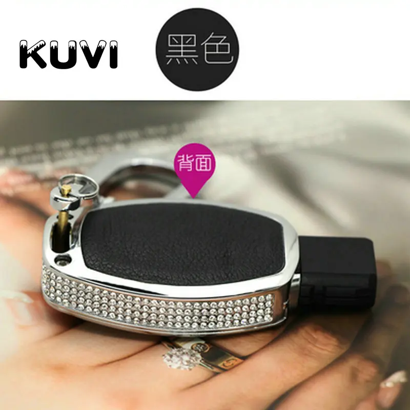 Цвета: розовый, черный роскошный Алмазный Кожаный Брелок для ключей крышка чехол подходит для Mercedes Benz W204 W205 W212 CES GLA AMG и т. д