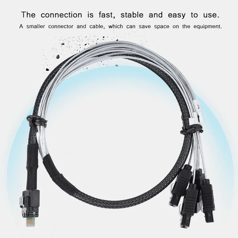 Cabledeconn мини SAS38P SFF-8654 до 4 * SATA кабель для синхронизации данных сервер передачи 0 5 м 1