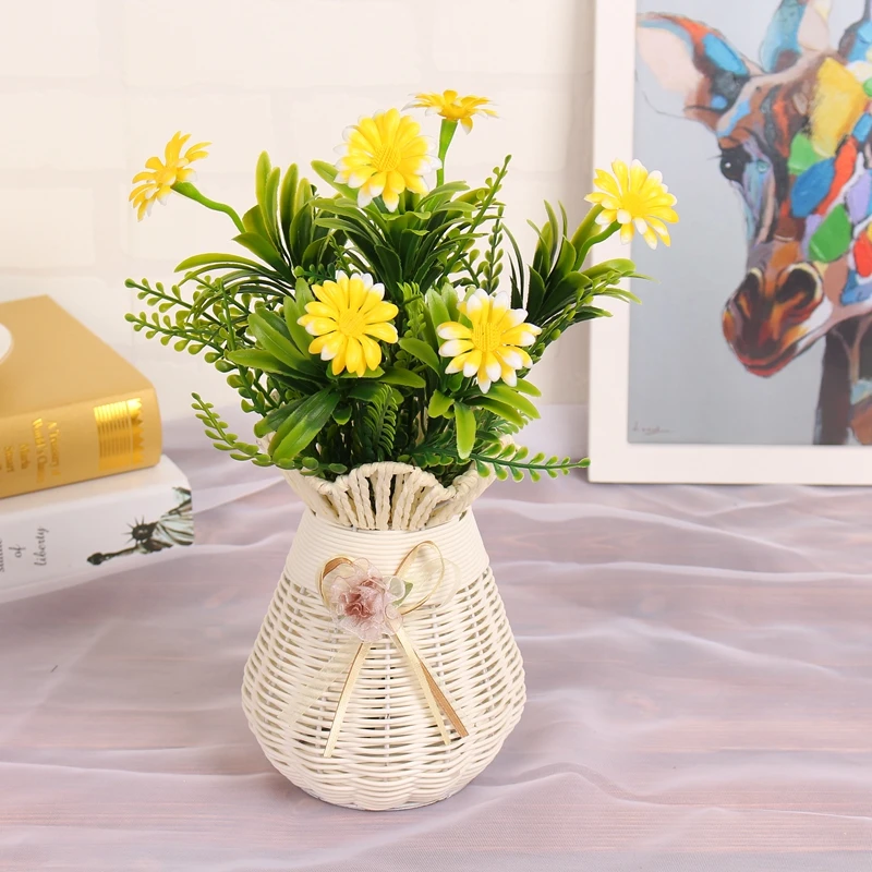 1 шт. мелкие ромашки подсолнечника Искусственный Пластик зеленые растения