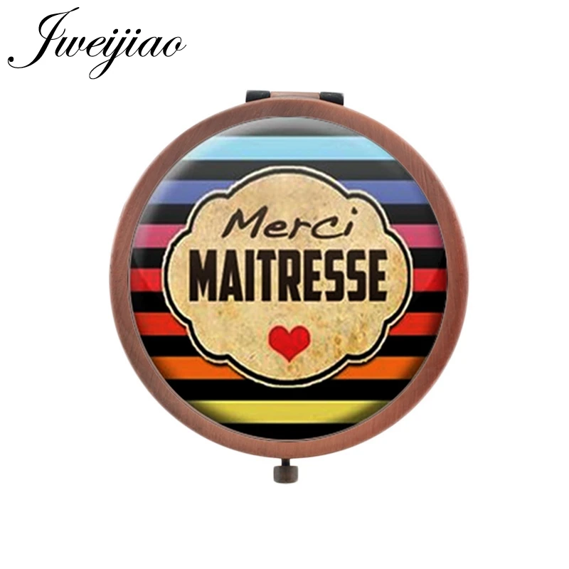 JWEIJIAO Merci Maitresse Брендовое компактное зеркало красота здоровье французская буква ручное зеркало маленькие зеркала для женщин CT290 - Цвет: CT304
