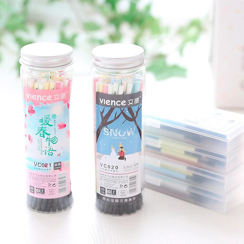 50 шт./лот гелевая ручка с нейтральными чернилами хорошее качество заправка 0 5 мм 38