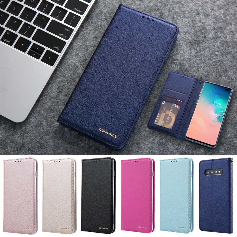 Чехол для Samsung Galaxy S10e кожаный Шелковый Магнитный чехол бумажник S10 Plus с откидной