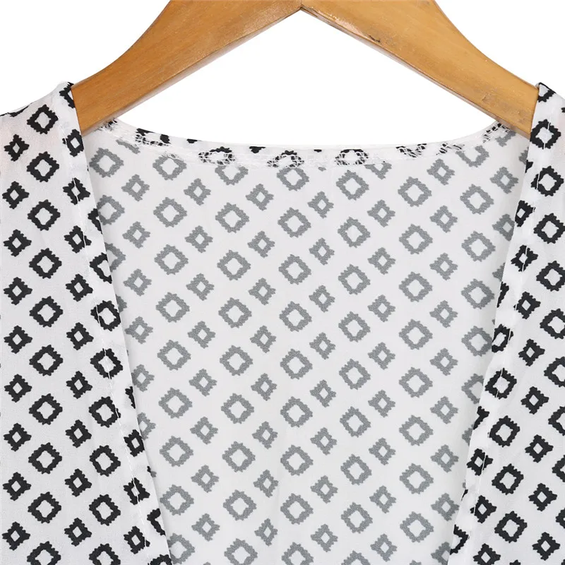 Женская винтажная шифоновая накидка-кимоно с рукавами летучая мышь и