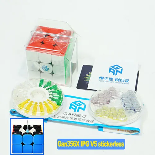 IPG V5 stickerless GAN356 X Магнитный куб 3x3 магический куб скорость Gan356X 356X кубик Гань 3*3 сменные магниты профессиональные игрушки Cubo Magico 3x3 - Цвет: IPG V5 stickerless