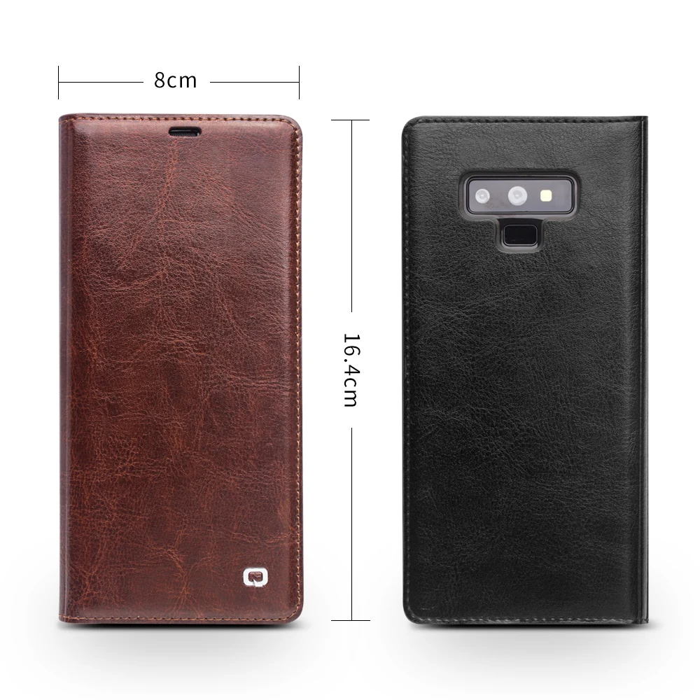 Модный чехол QIALINO из натуральной кожи для Samsung Galaxy Note 9 роскошный Ультратонкий с
