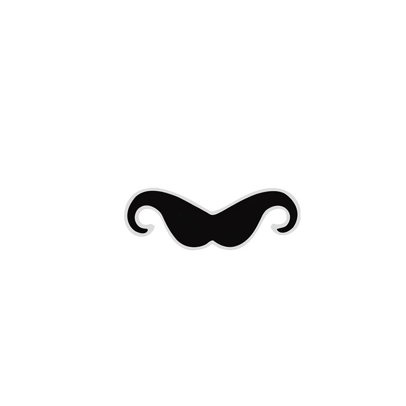 Moustache Дикий Черный Белый Маг брошка мультфильм Рок Стиль Солнцезащитные очки Волшебная Шляпа игральная карта борода галстук газета Значки для женщин ювелирные изделия булавки - Окраска металла: Moustache