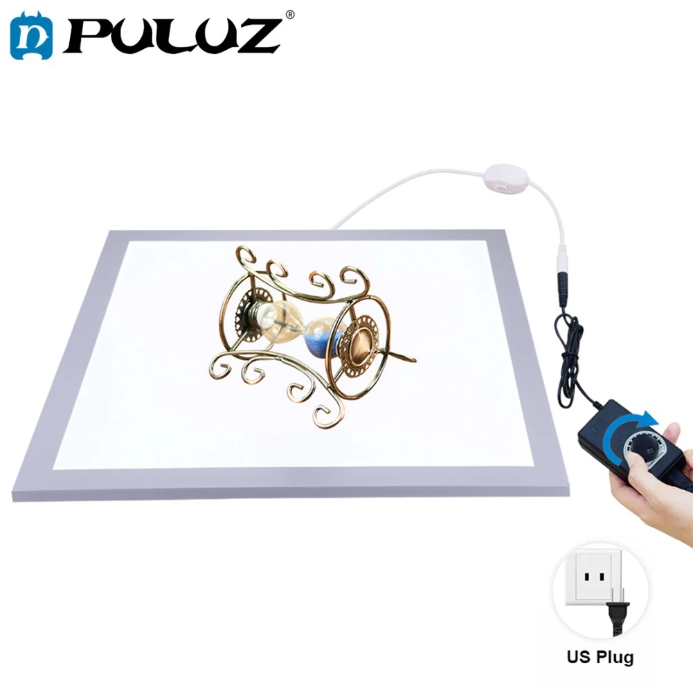 PULUZ 1200LM светодиодный теневой софтбокс для фотосъемки, нижний светильник+ переключатель, без тени, регулируемая панель лампы, без полярного затемнения, светильник - Цвет: Белый