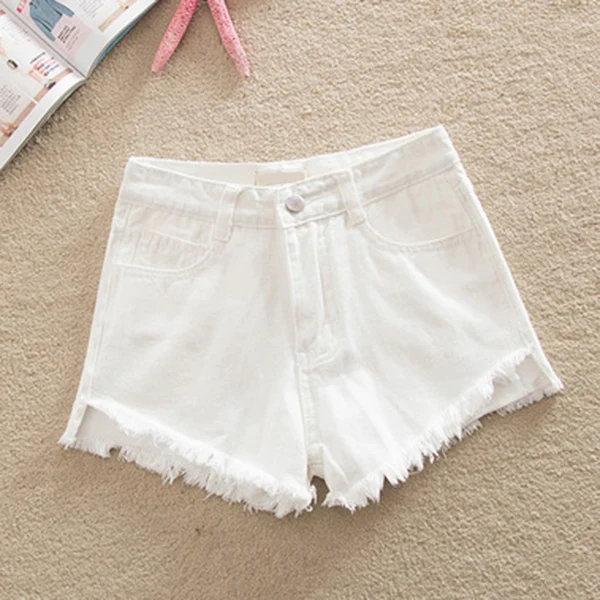 

Women Short Jeans High Waist Slim Fit Solid Color Summer Hot shorts FS99