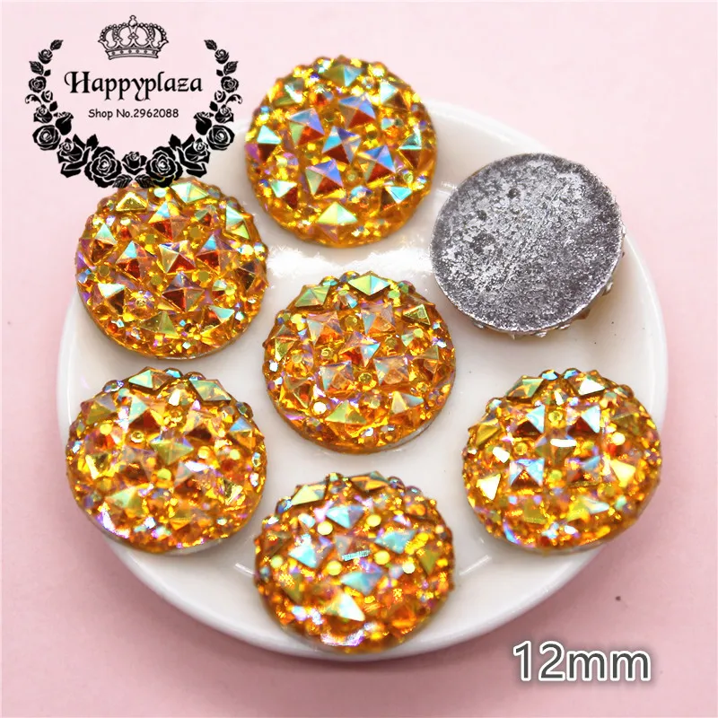 12 мм/14 мм/13*18 мм круглые/каплевидные Bling AB разноцветные, полимерные Стразы Flatback Камень Кабошон DIY Свадебные украшения ремесла