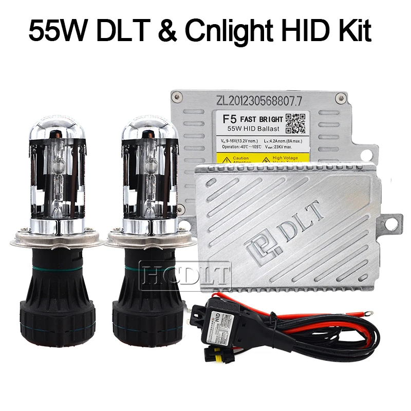 HCDLT 12 В 55 Вт биксенон H4 Cnlight HID комплект фар ксенон H4 H4-3 HID Замена лампы 4300 К 6000 К DLT F5T 55 Вт реакторный балласт