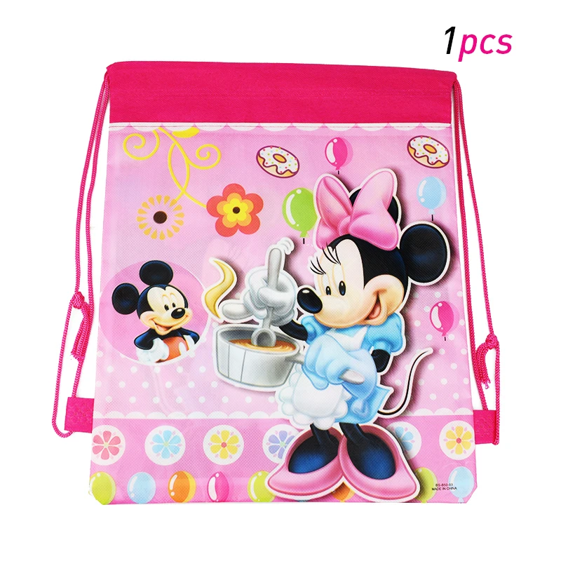bag 1 pcs Вечерние украшения Минни Маус флаги чашки скатерть Конфета попкорн мешочки, принадлежности для праздника Беби Шауэр детский день рождения Минни Маус - Цвет: bag 1 pcs