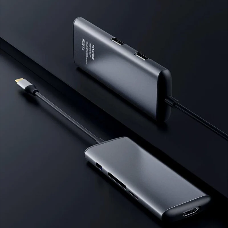 В наличии оригинальный кардридер Youpin Hagibis 6 в 1 Type c к HDMI USB 3 0 TF SD PD зарядный адаптер