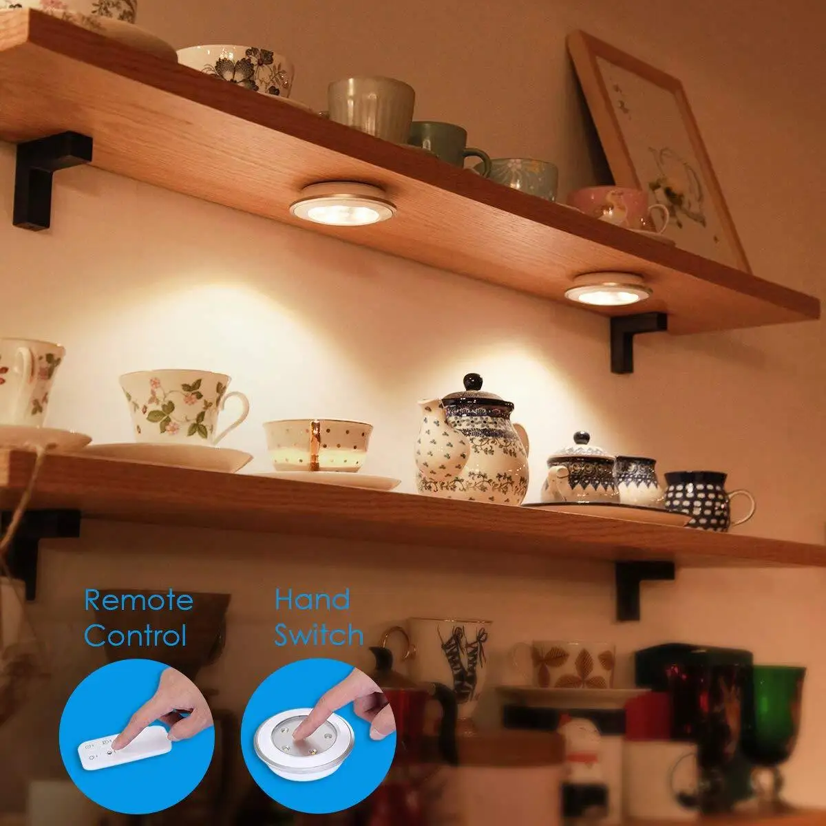 Super Bright COB LED Closets Light Wireless LED Remote Control Battery Under Cabinet Night Light Wall Lamp For Kitchen Bedroom