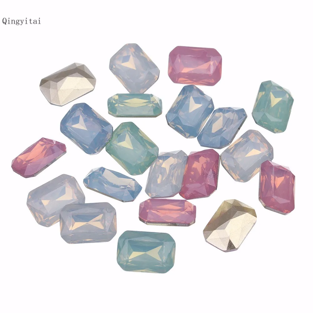 50PCS/Lot Long octagonal resin tip bottom patch Protein plated flat non-porous diy jewelry accessories LS207 | Украшения и