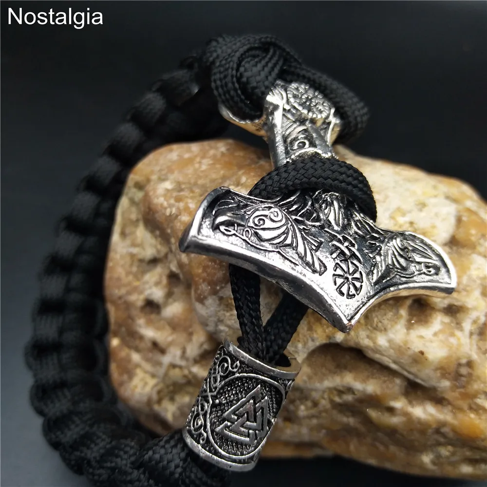 Мужской браслет Коловрат Odin Raven Aegishjalmur славянские шармы Runas Vikingas Thor Молот