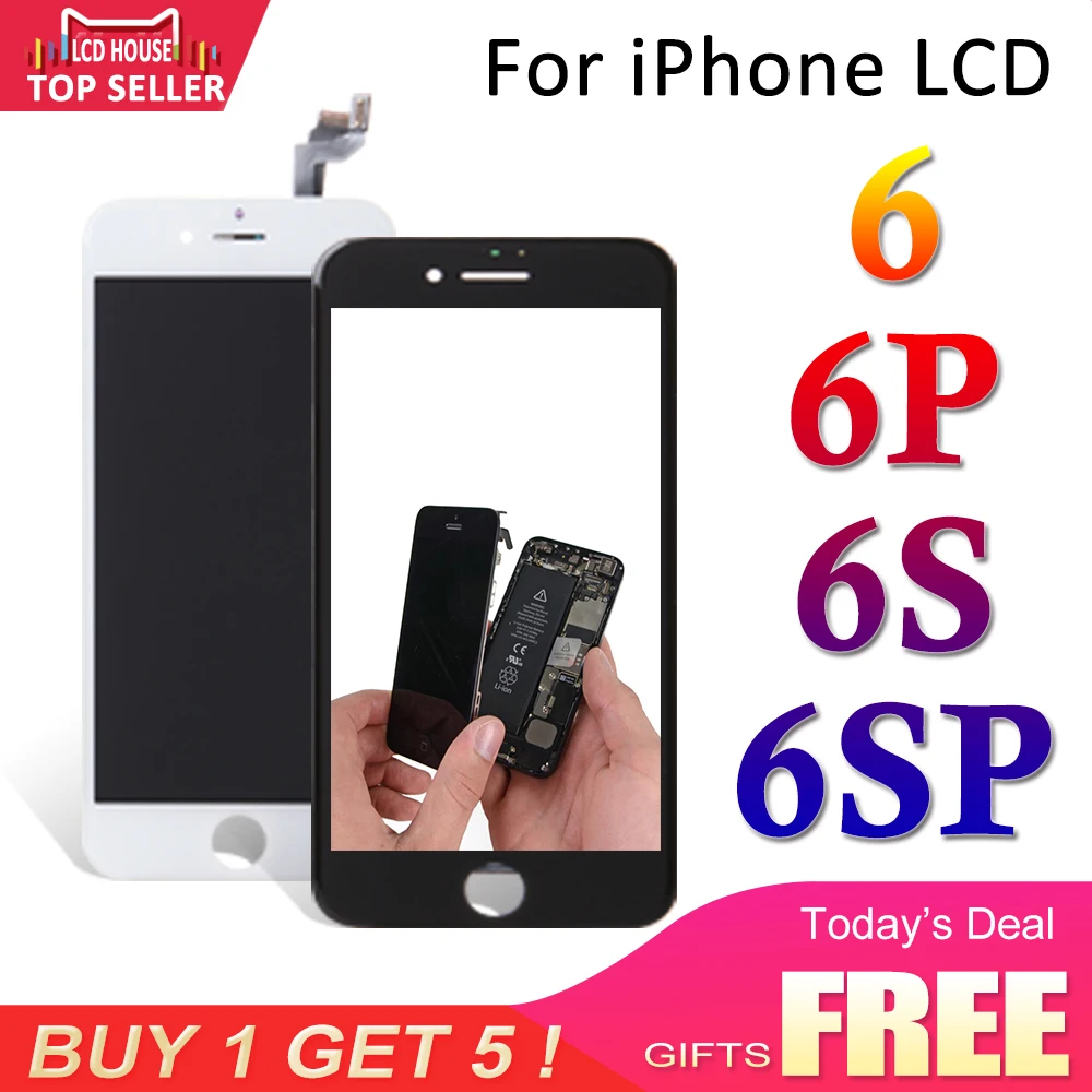 AAA черный белый дисплей для iPhone 6 S Plus ЖК экран 3D Force сенсорный дигитайзер сборка