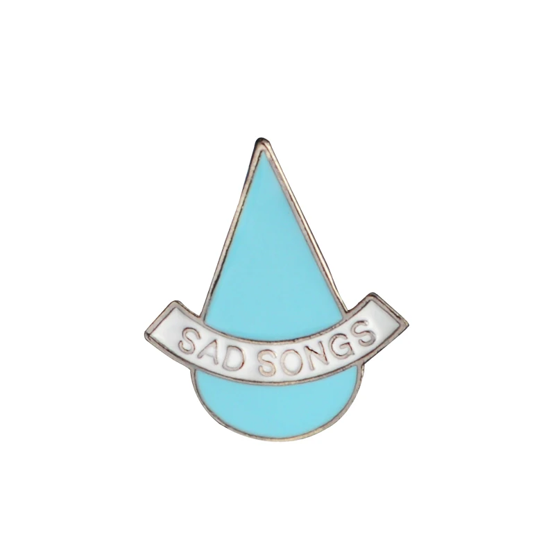 Брошь в виде грустных песен синяя капля воды печальные слезы простая