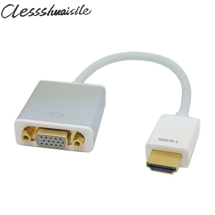 (100 шт./лот) Белый адаптер на выход HDMI VGA 20 см с разъемом Micro USB Power & Audio Video для