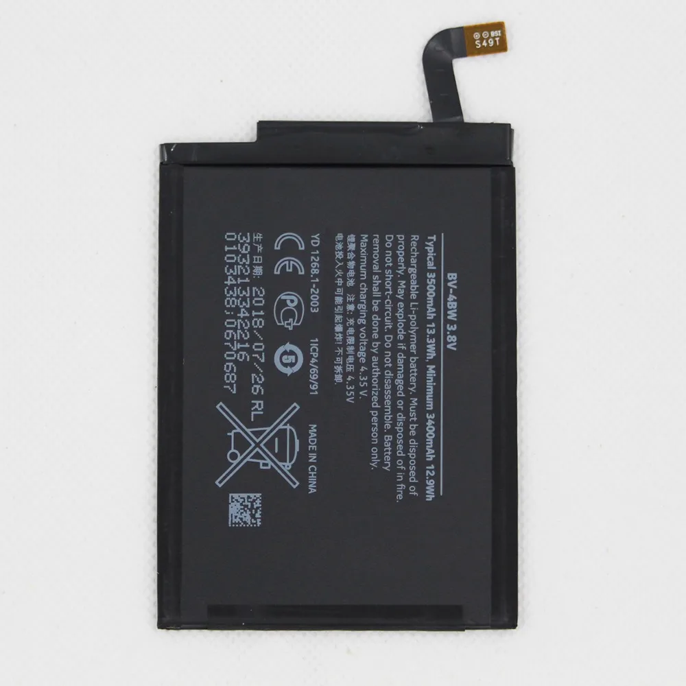 20 шт./лот BV 4BW 3500 мАч аккумулятор для телефона Nokia Lumia 1520 MARS Phablet RM 937 Bea Lumia1520 BV4BW