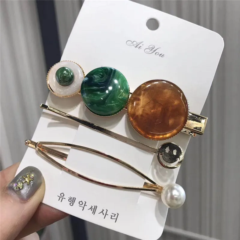 Новые 3 шт/комплект Жемчуг Металл золотистый цвет волос заколка Hairband для прически