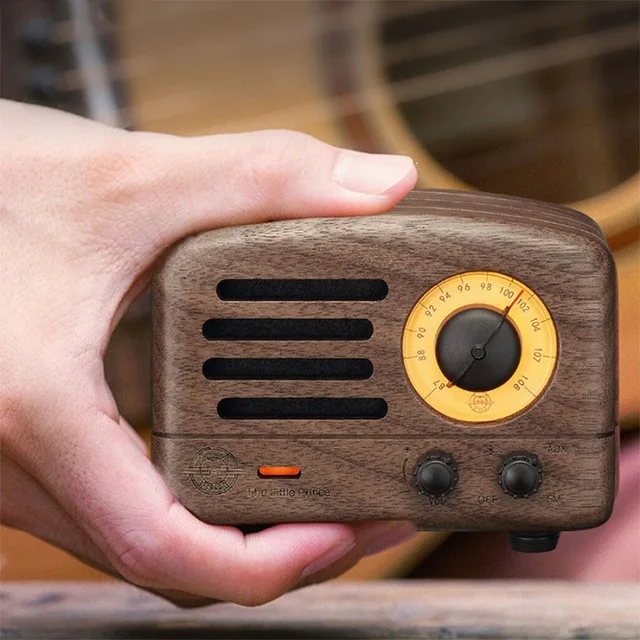 Walnut Color Xiaomi Cat King FM Bluetooth портативный динамик производство древесины 10 часов Срок службы батареи музыкальный плеер подарок на день рождения радио - Цвет: Walnut Color