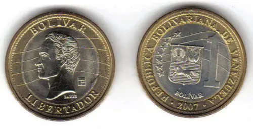 Venezuela 1 Bolivar Coin 100% настоящие и оригинальные североамериканские монеты для