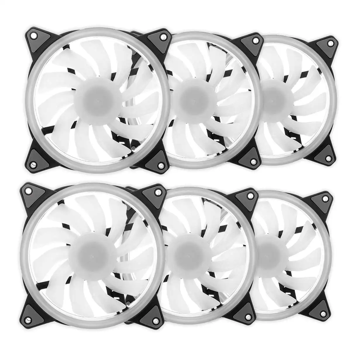 1 шт./3 шт./6 шт. 120 мм ПК компьютер 16 дБ бесшумный вентилятор охлаждения Регулировка RGB LED компьютерный корпус ИК пульт 12 В постоянного тока изготовлен из ABS для ЦП