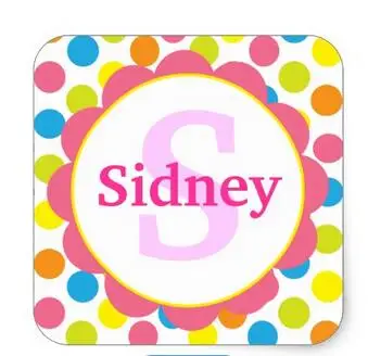 

1.5inch Candy Dots Personalized Monogram Sticker