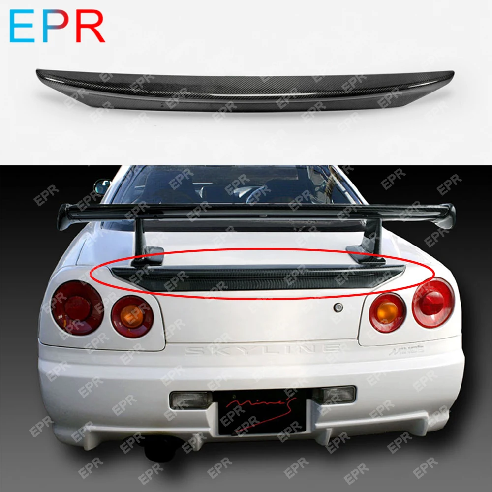 Для Nissan Skyline R34 GTT GTR углеродное волокно MI стиль задний спойлер Комплект кузова