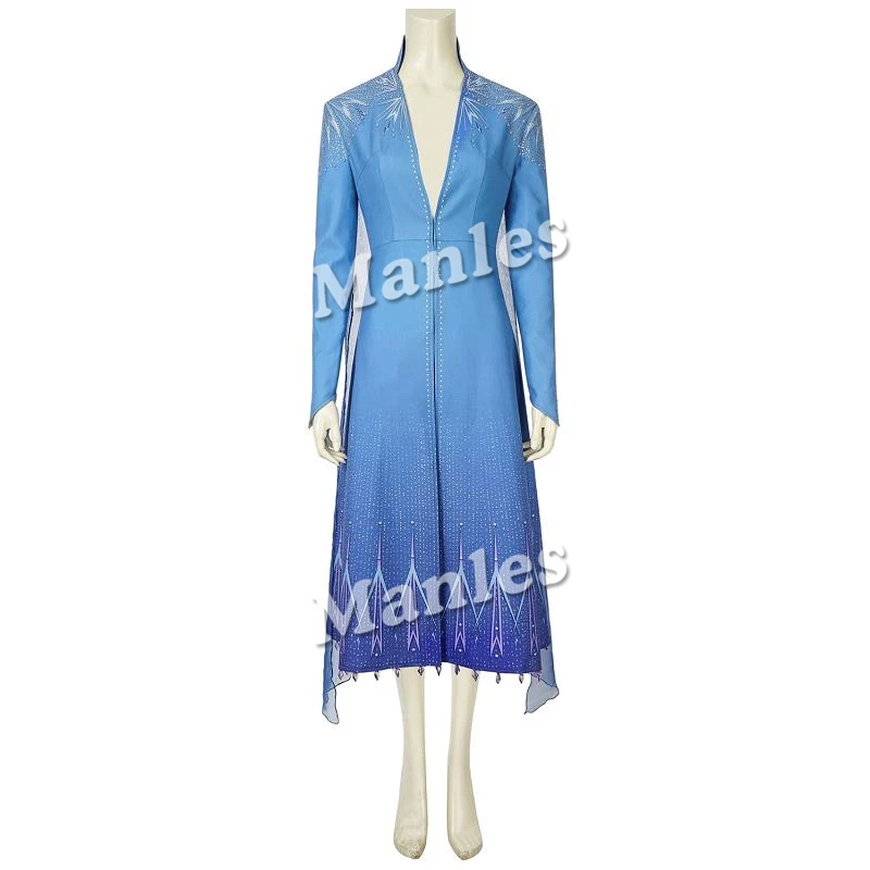 Coat Only Костюм принцессы Эльзы, маскарадный костюм, нарядное платье Снежной королевы, платье принцессы для девочек, бриллиантовое голубое платье на Хэллоуин для взрослых, Carvinal, наряд - Цвет: Coat Only