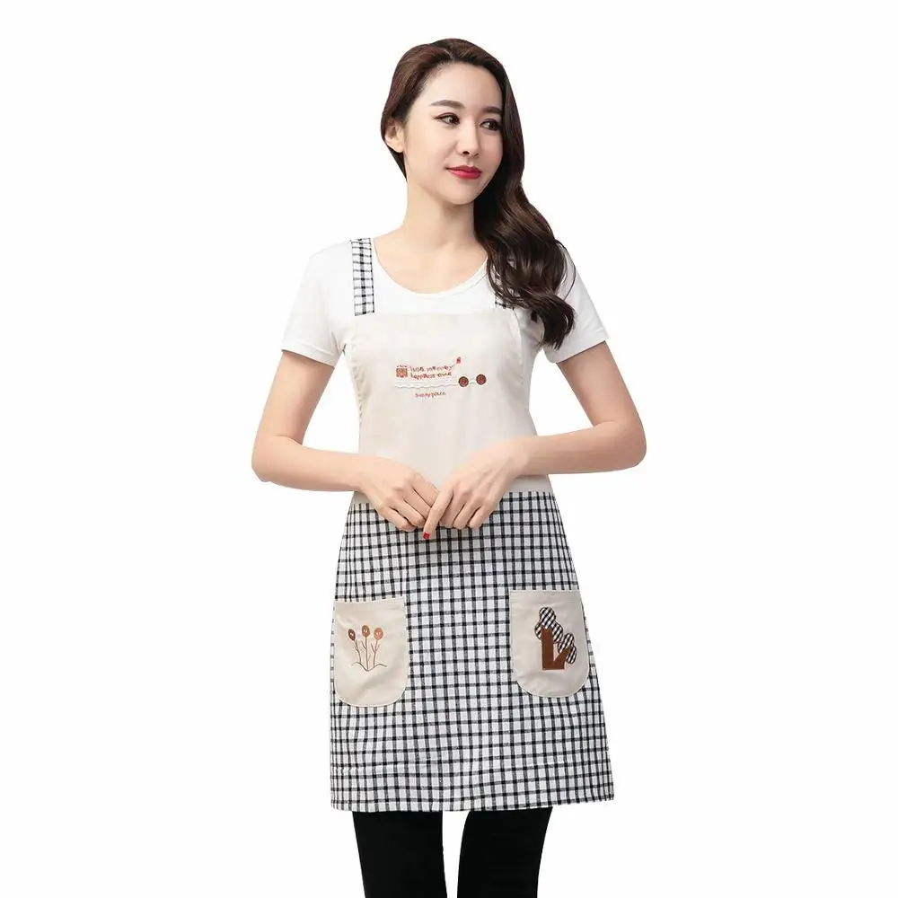 Household Apron Cotton Anti-fouling and Oil-proof Jacket Korean Plaid Waistband Labor Insurance Uniform Waiter's Restaurant | Дом и сад