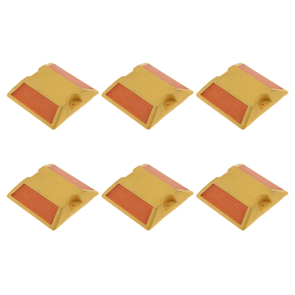 Новинка отражатель для дорожного покрытия двусторонний желтый 6 шт.|Детали