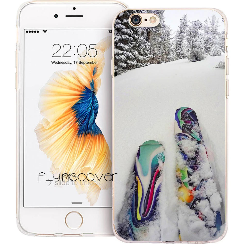 Fundas Cool Sport skiing прозрачные мягкие силиконовые чехлы для телефонов iPhone XS Max XR 7 8 6 S Plus