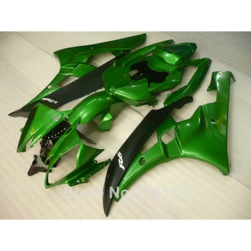 Полный комплект обтекателей для YAMAHA YZF-R6 2006 2007 матовый черный зеленый обтекатель