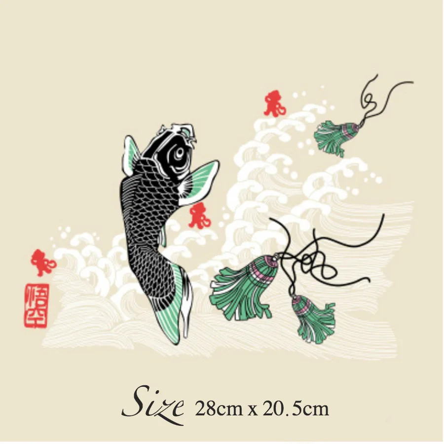 T Cyan Carp Мультфильм животных теплопередачи железа на заплатках ткань наклейка s GradeA наклейка с термопереносом единорог; Фламинго полоски на одежде - Цвет: T Cyan Carp