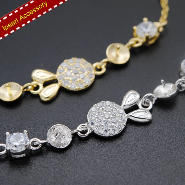 Lovely Rabbit Design Decoration Bracelet Findings Women DIY Pearl Jewelry Findings&ampComponents Accessory | Украшения и