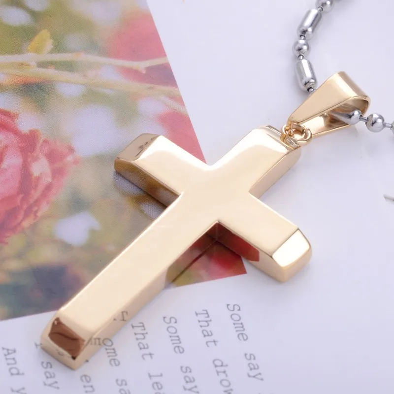 Кулон крест из нержавеющей стали 316l два цвета серебро и золото|steel cross pendant|pendant