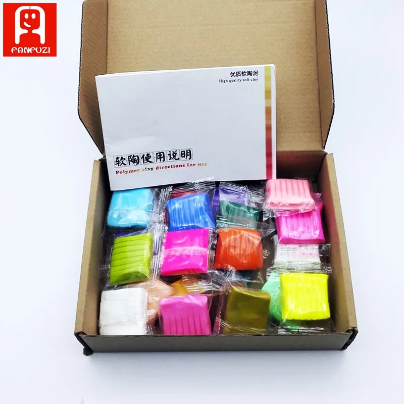 24 цвета/коробка полимерная глина для выпечки Ручного Литья Набор моделирования