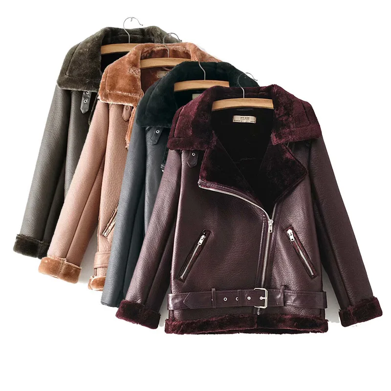 Уличная Женская Короткая кожаная куртка на молнии из искусственной кожи яркие