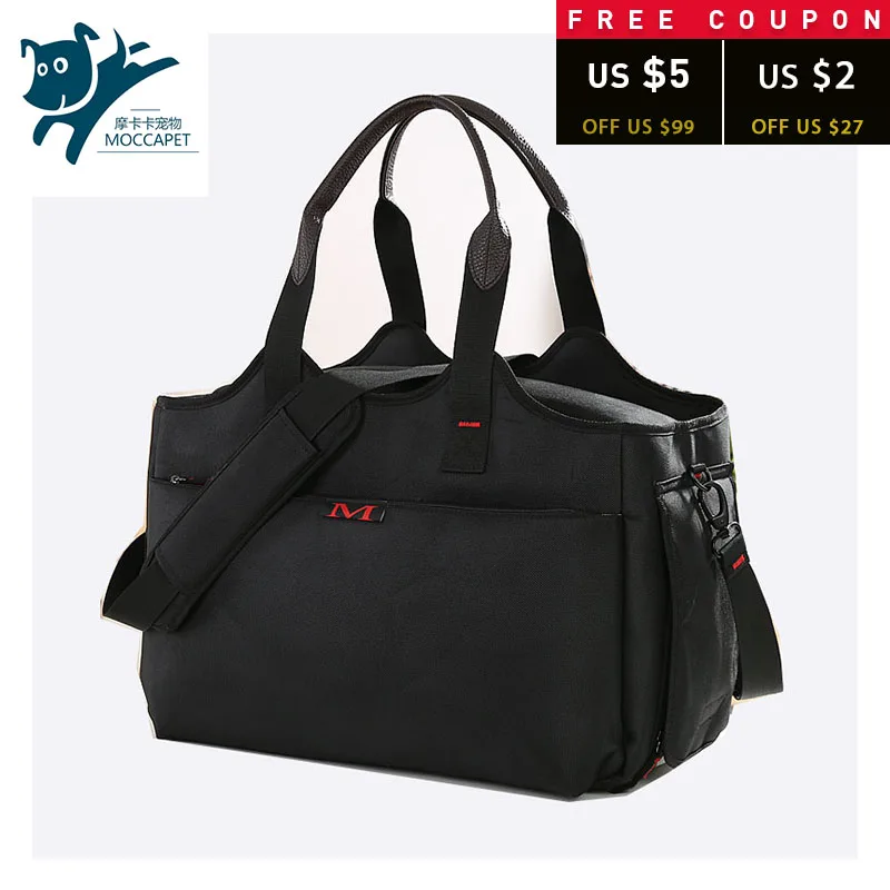 [Moccapet] Black Pet Carrier Dog Bag Designer Bags for Puppy Transport Carriers Cats | Дом и сад