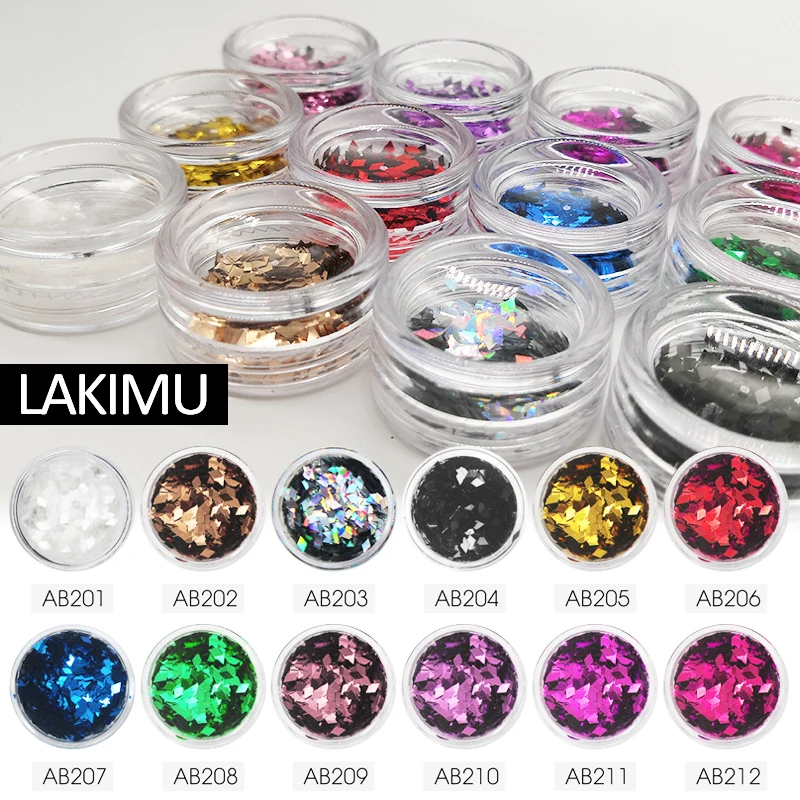 LAKIMU Nail Art Glitter 1box Shiny DIY Square Shape Sequins Colorful Transparent Flake Manicure Accessory Decorations Sticker | Красота и