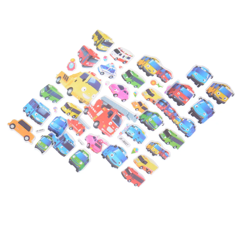 6 шт./компл. Infantiles Tayo Little 3D мультфильм автобус Tag Juguetes пышные наклейки Pegatinas детский