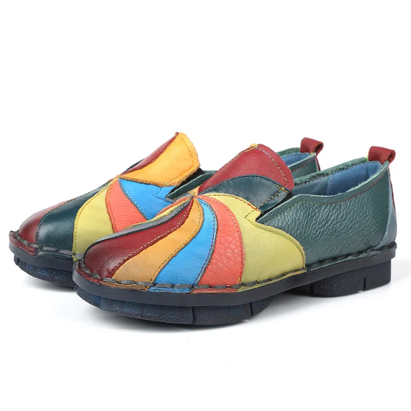 New Female Summer Moccasins Casual ballerina Designer Women Genuine Leather Loafers Mixed Colors Ladies Ballet Flats Shoes | Обувь