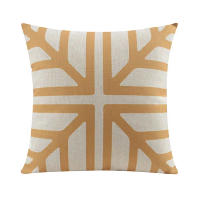 Декоративный чехол для подушки из хлопка и льна с геометрическими абстрактными