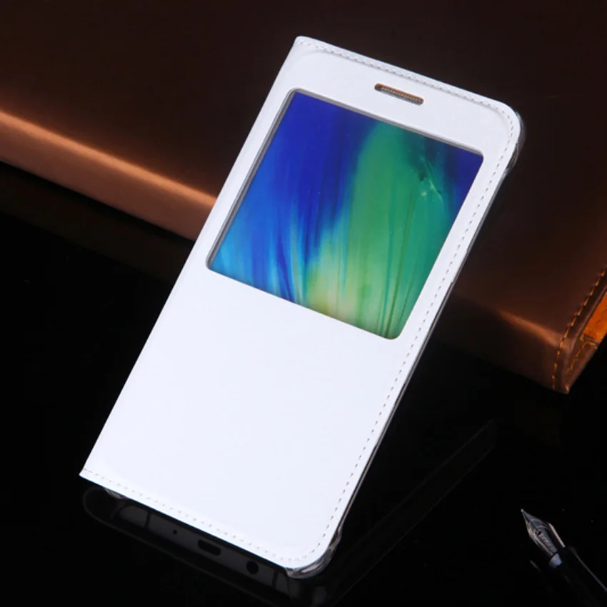 White Чехол-раскладушка кожаный чехол для телефона для samsung Galaxy A3 A5 A7 A 3 5 7 см A310F A510F A710F SM-A310F SM-A510F с прозрачным окном - Цвет: White
