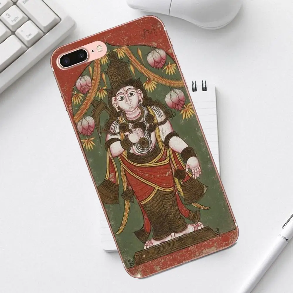 Qdowpz TPU чехол Чехол Золотой Властелин Кришна инду для iPhone 4 4S 5 5C SE 6 6S 7 8 Plus X XS Max XR Galaxy